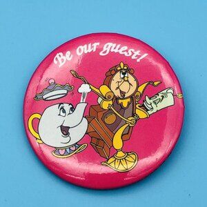 Disney "Be Our Guest!" Pin Button Pinback Beauty and the Beast
